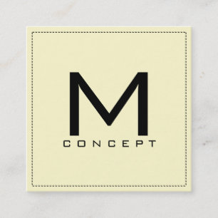 Monogram Professional Elegant Modern Cream Vierkante Visitekaartje
