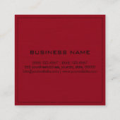 Monogram Professional elegant modern donker rood Vierkante Visitekaartje (Achterkant)