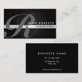 Monogram Professional Elegant modern geborsteld me Visitekaartje (Voorkant / Achterkant)