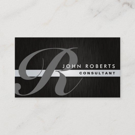Monogram Professional Elegant modern geborsteld me Visitekaartje (Voorkant)