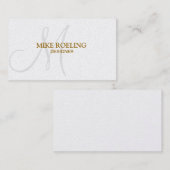 Monogram Professional Elegant Modern Gold Visitekaartje (Voorkant / Achterkant)