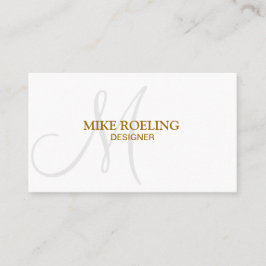 Monogram Professional Elegant Modern Gold Visitekaartje
