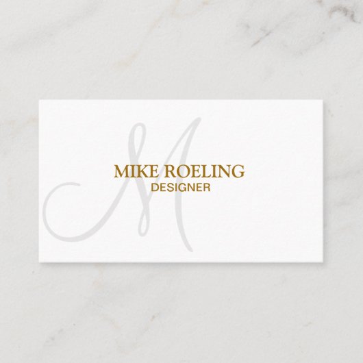 Monogram Professional Elegant Modern Gold Visitekaartje (Voorkant)