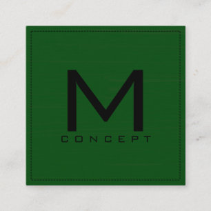Monogram Professional Elegant Modern Green Vierkante Visitekaartje