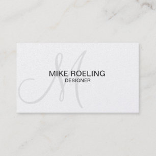 Monogram Professional Elegant Modern Grey Visitekaartje