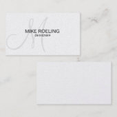 Monogram Professional Elegant Modern Grey Visitekaartje (Voorkant / Achterkant)