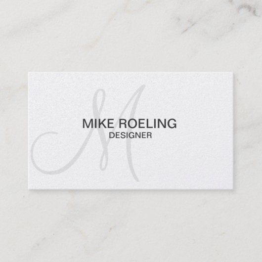 Monogram Professional Elegant Modern Grey Visitekaartje (Voorkant)