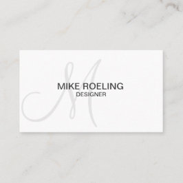 Monogram Professional Elegant Modern Grey Visitekaartje