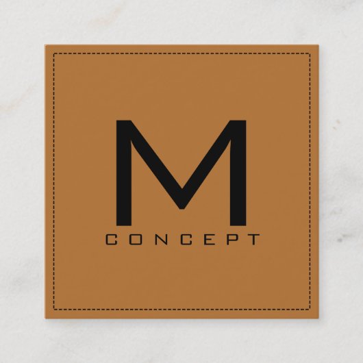 Monogram Professional Elegant modern koper Vierkante Visitekaartje (Voorkant)