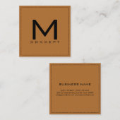 Monogram Professional Elegant modern koper Vierkante Visitekaartje (Voorkant / Achterkant)
