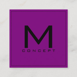 Monogram Professional Elegant Modern Paars Vierkante Visitekaartje