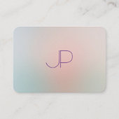 Monogram Professional Elegant Modern Pastel Colors Visitekaartje (Voorkant)