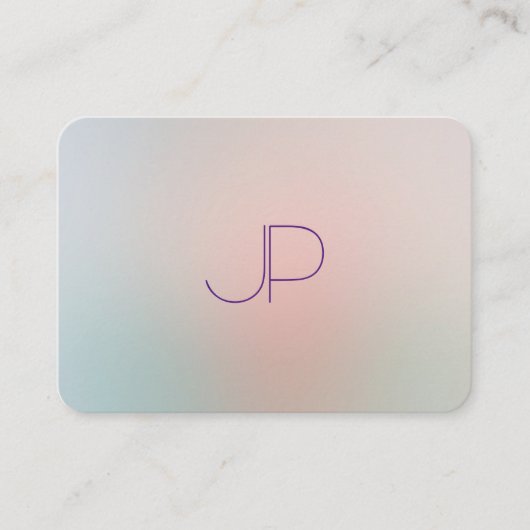 Monogram Professional Elegant Modern Pastel Colors Visitekaartje (Voorkant)