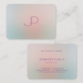 Monogram Professional Elegant Modern Pastel Colors Visitekaartje (Voorkant / Achterkant)