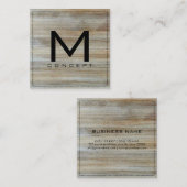 Monogram Professional Elegant Modern Wood #2 Vierkante Visitekaartje (Voorkant / Achterkant)