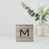 Monogram Professional Elegant Modern Wood #2 Vierkante Visitekaartje (Staand voorkant)