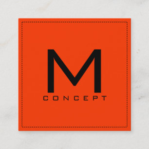 Monogram Professional Elegant Moderne Coquelicot Vierkante Visitekaartje