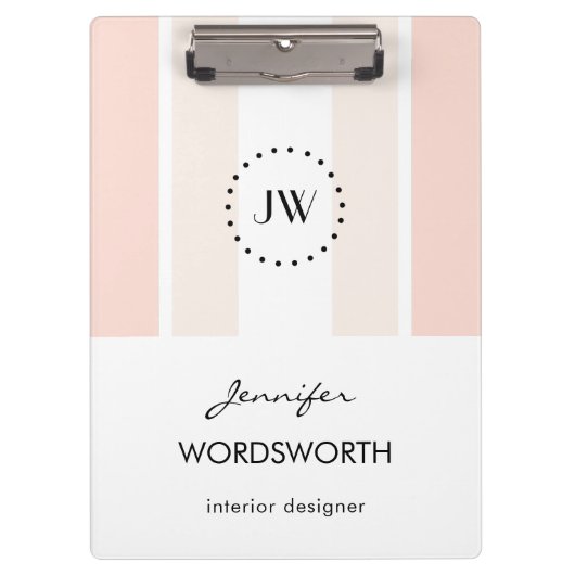 Monogram Professional Elegant Pastel Klembord (Voorkant)