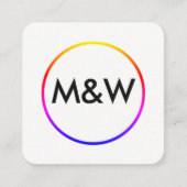 Monogram Professional Elegant (regenboog) Vierkante Visitekaartje (Voorkant)