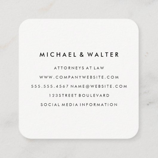 Monogram Professional Elegant (regenboog) Vierkante Visitekaartje (Achterkant)