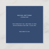 Monogram Professional Elegant Simple Modern Navy Vierkante Visitekaartje (Achterkant)