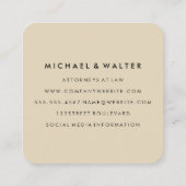 Monogram Professional Elegant Vierkante Visitekaartje (Achterkant)