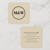 Monogram Professional Elegant Vierkante Visitekaartje (Voorkant / Achterkant)