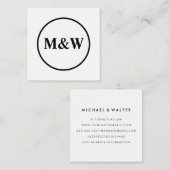 Monogram Professional Elegant Vierkante Visitekaartje (Voorkant / Achterkant)