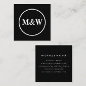 Monogram Professional Elegant Vierkante Visitekaartje (Voorkant / Achterkant)