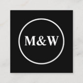 Monogram Professional Elegant Vierkante Visitekaartje (Voorkant)