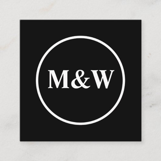 Monogram Professional Elegant Vierkante Visitekaartje (Voorkant)