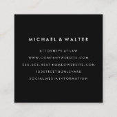 Monogram Professional Elegant Vierkante Visitekaartje (Achterkant)