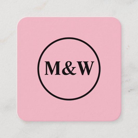 Monogram Professional Elegant Vierkante Visitekaartje (Voorkant)