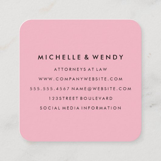 Monogram Professional Elegant Vierkante Visitekaartje (Achterkant)