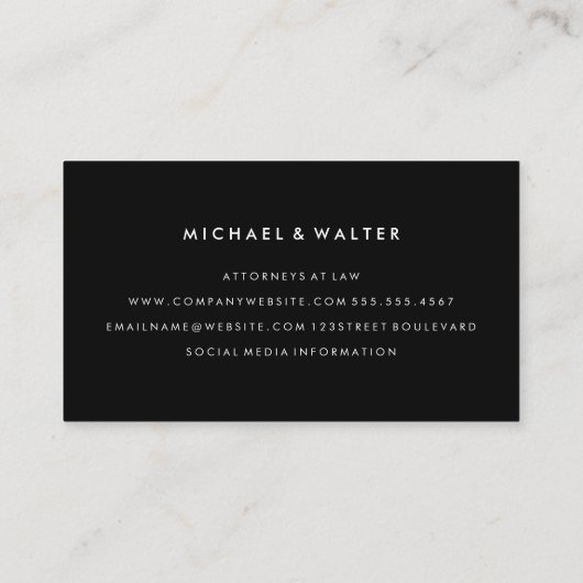 Monogram Professional Elegant Visitekaartje (Achterkant)