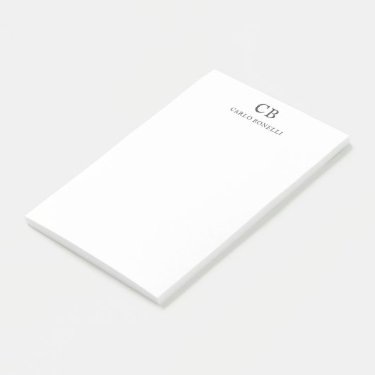 Monogram Professional Gewoon platte minimalistisch Post-it® Notes (Schuin)