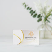 Monogram Professional Gold Lion Logo Visitekaartje (Staand voorkant)
