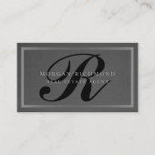 Monogram Professional Gray Silver Real Estate Visitekaartje (Voorkant)