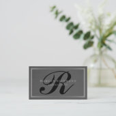 Monogram Professional Gray Silver Visitekaartje (Staand voorkant)