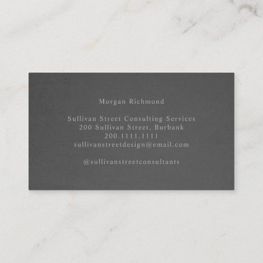 Monogram Professional Gray Silver Visitekaartje (Achterkant)