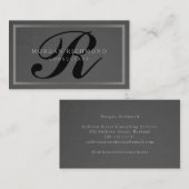 Monogram Professional Gray Silver Visitekaartje (Voorkant / Achterkant)