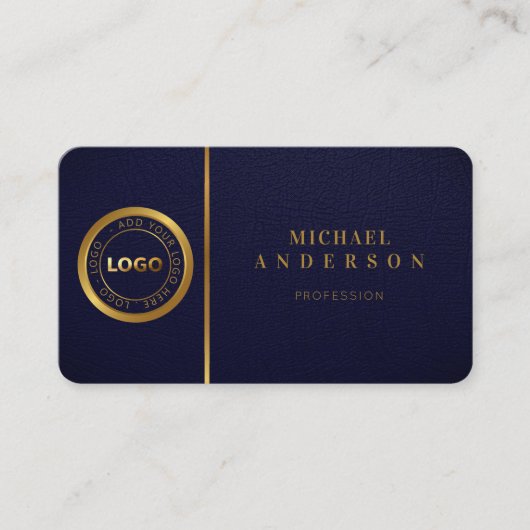 Monogram Professional Luxe, donkere & gouden Logo Visitekaartje (Voorkant)