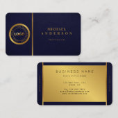 Monogram Professional Luxe, donkere & gouden Logo Visitekaartje (Voorkant / Achterkant)