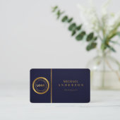 Monogram Professional Luxe, donkere & gouden Logo Visitekaartje (Staand voorkant)