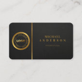 Monogram Professional Luxe, donkere & gouden Logo Visitekaartje (Voorkant)