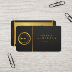Monogram Professional Luxe, donkere & gouden Logo Visitekaartje