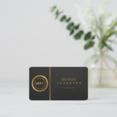 Monogram Professional Luxe, donkere & gouden Logo Visitekaartje (Staand voorkant)