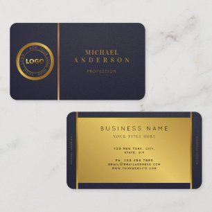 Monogram Professional Luxe, donkere & gouden Logo Visitekaartje