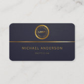 Monogram Professional Luxury Dark Gold Circle Logo Visitekaartje (Voorkant)
