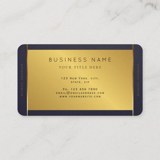 Monogram Professional Luxury Dark Gold Circle Logo Visitekaartje (Achterkant)